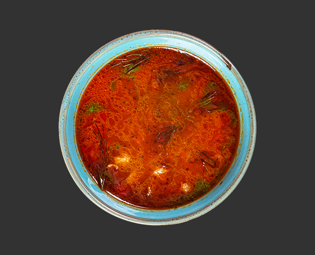 Мексиканский суп чили. Рыба.Рис